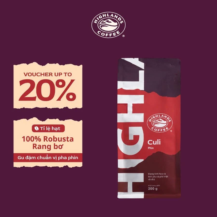 Молотый кофе Highlands Coffee, линейка Culi, 200 г