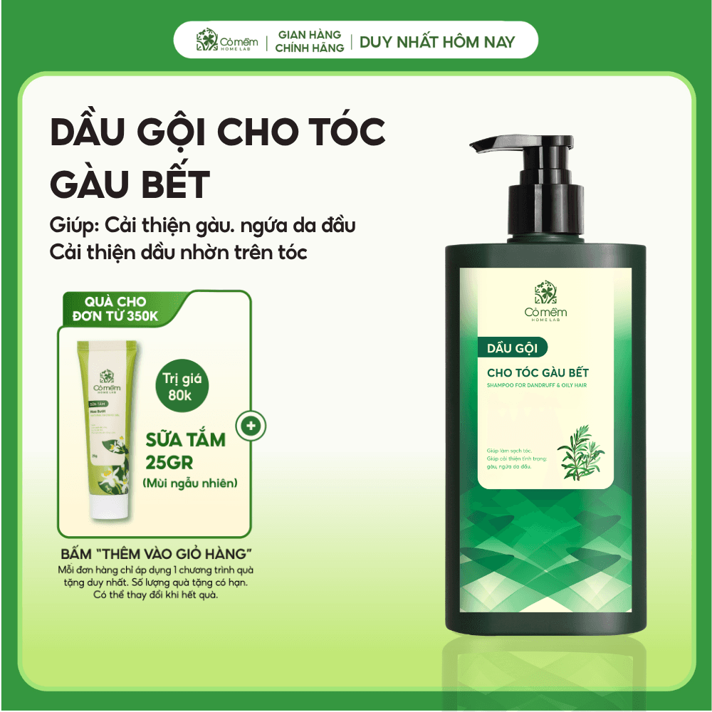 Cỏ Cây Hoa Lá Dầu Gội Cho Tóc Gàu, Bết, Ngứa Da Đầu