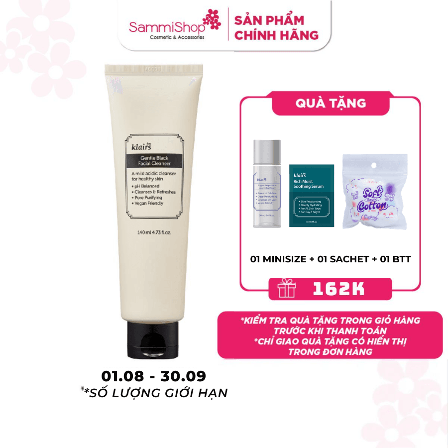 Dear Klairs Sữa Rửa Mặt Gentle Black Facial Cleanser