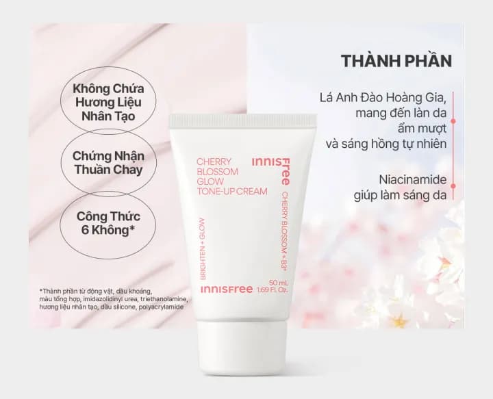 Innisfree Cherry Blossom Tone Up Cream, 50 мл — фото 6