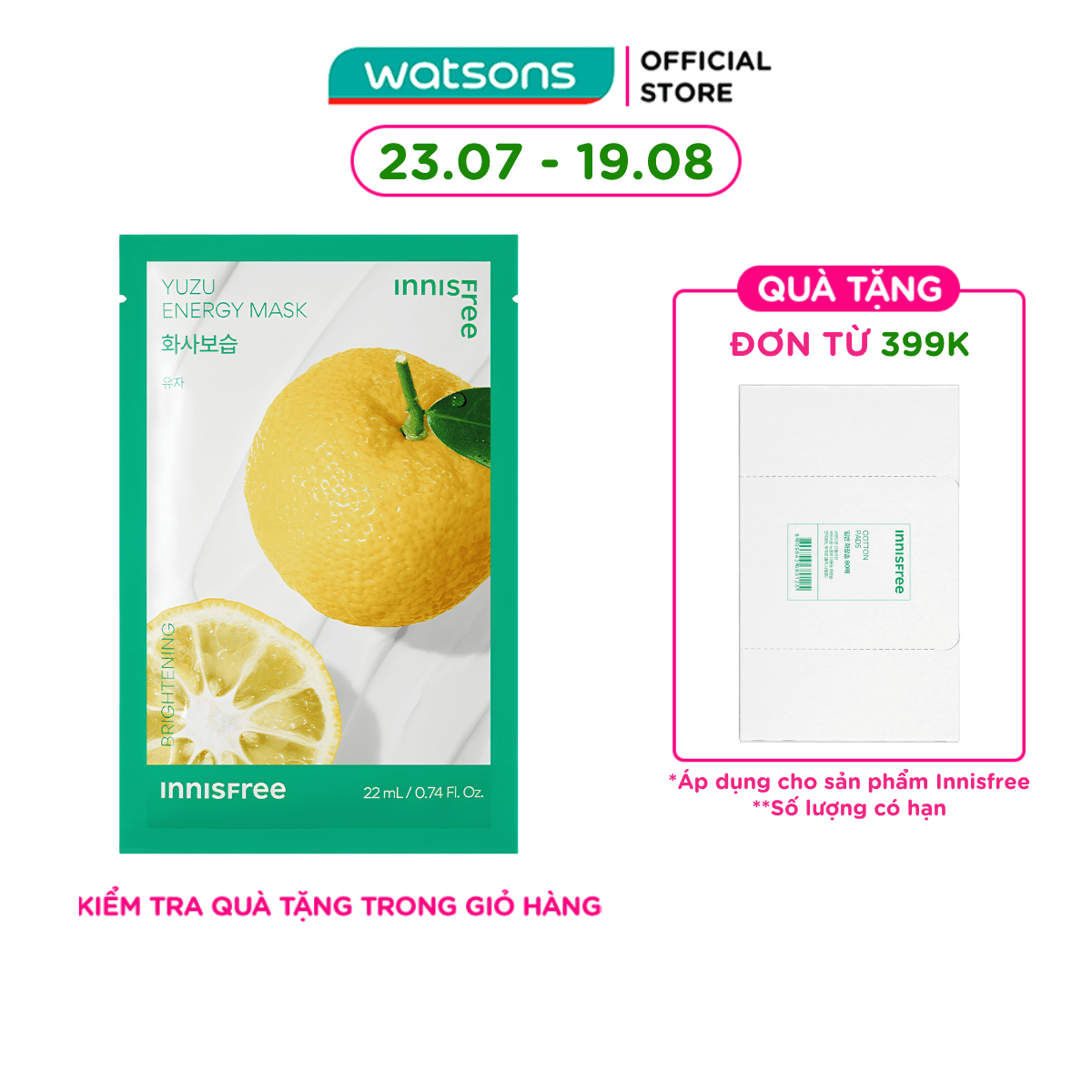 Innisfree Yuzu Energy Mask, 22ml