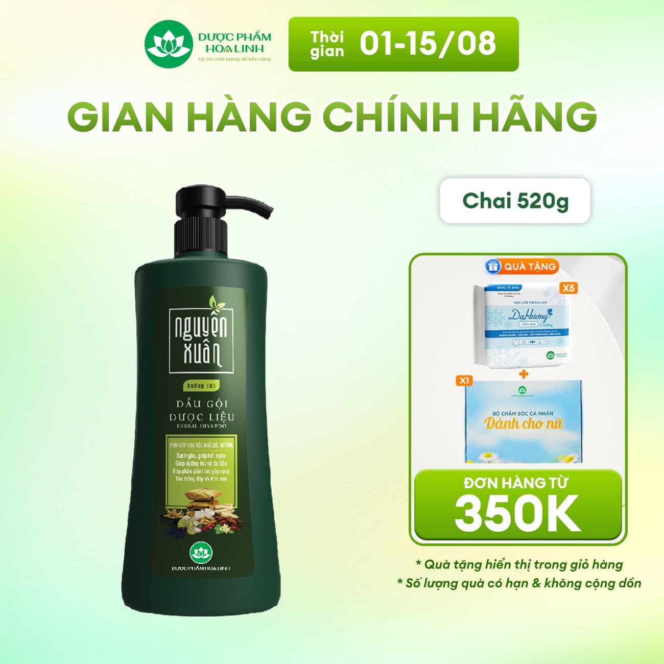 Nguyên Xuân Dầu Gội Dược Liệu Xanh Dưỡng Tóc