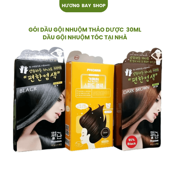 Pyeonan Dầu Gội Phủ Bạc Thảo Dược (Hàn Quốc)