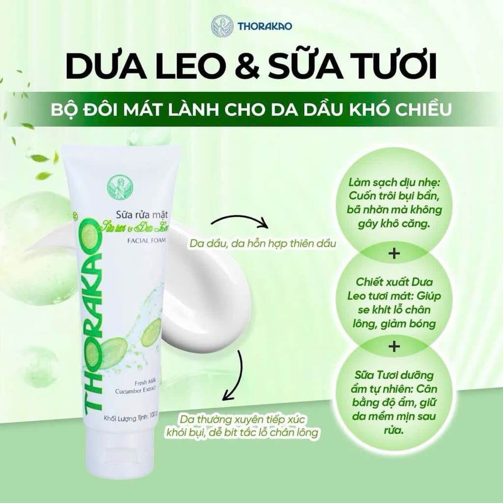Thorakao Sữa Rửa Mặt Dưa Leo (огурец), 100 г