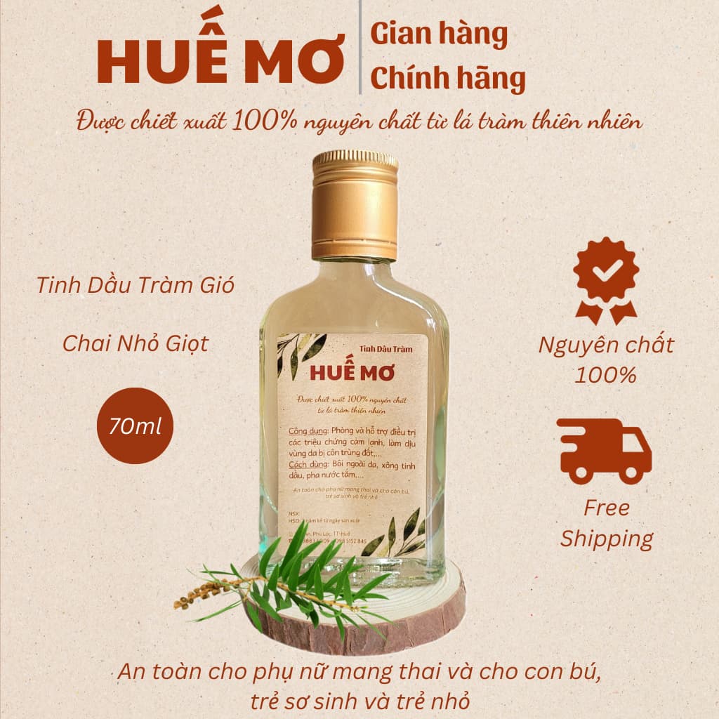 Tinh dầu Tràm Huế nguyên chất 100ml-30ml, Hoa Nén, OCOP 4 sao