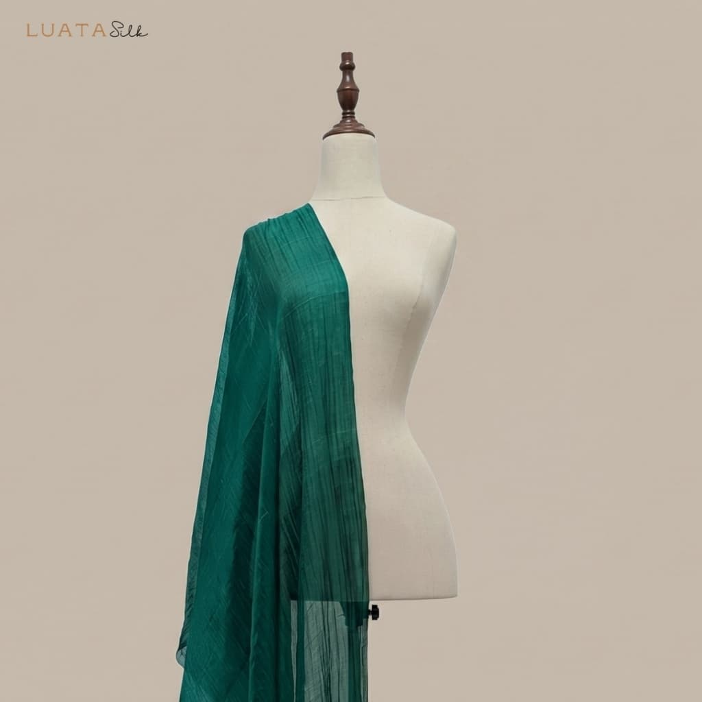 Khăn Lụa Tơ Tằm Lụa Thông Reo, Luata Silk - khăn choàng cổ đơn sắc