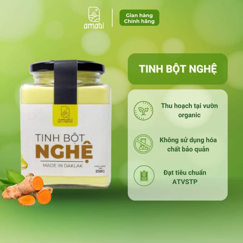 Tinh bột nghệ đỏ Đắk Lắk nguyên chất Amabi, 250g