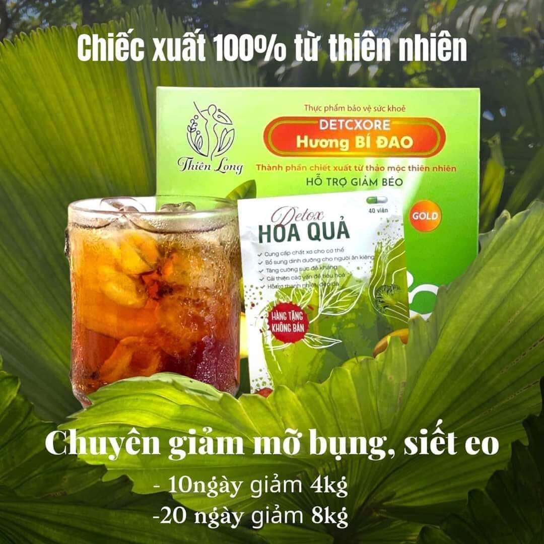 Thiên Long Trà Giảm Cân Bí Đao Detox, hộp 40 gói