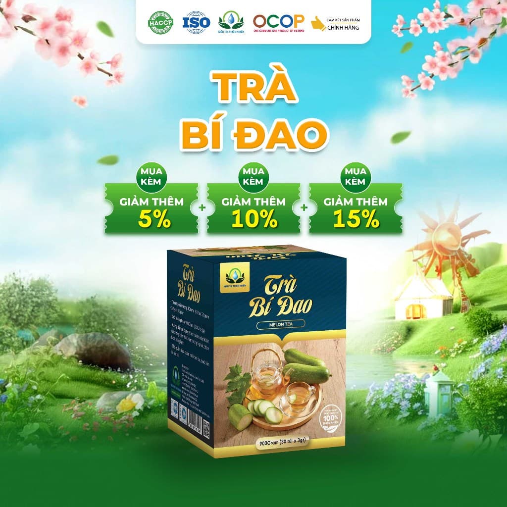 Trà Bí Đao Cỏ Ngọt, hộp 30 túi lọc, 90g