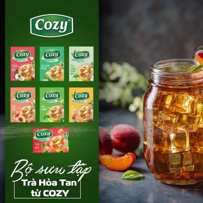 Trà Cozy hòa tan Ice Tea vị đào/chanh/vải, hộp 240g — фото 4