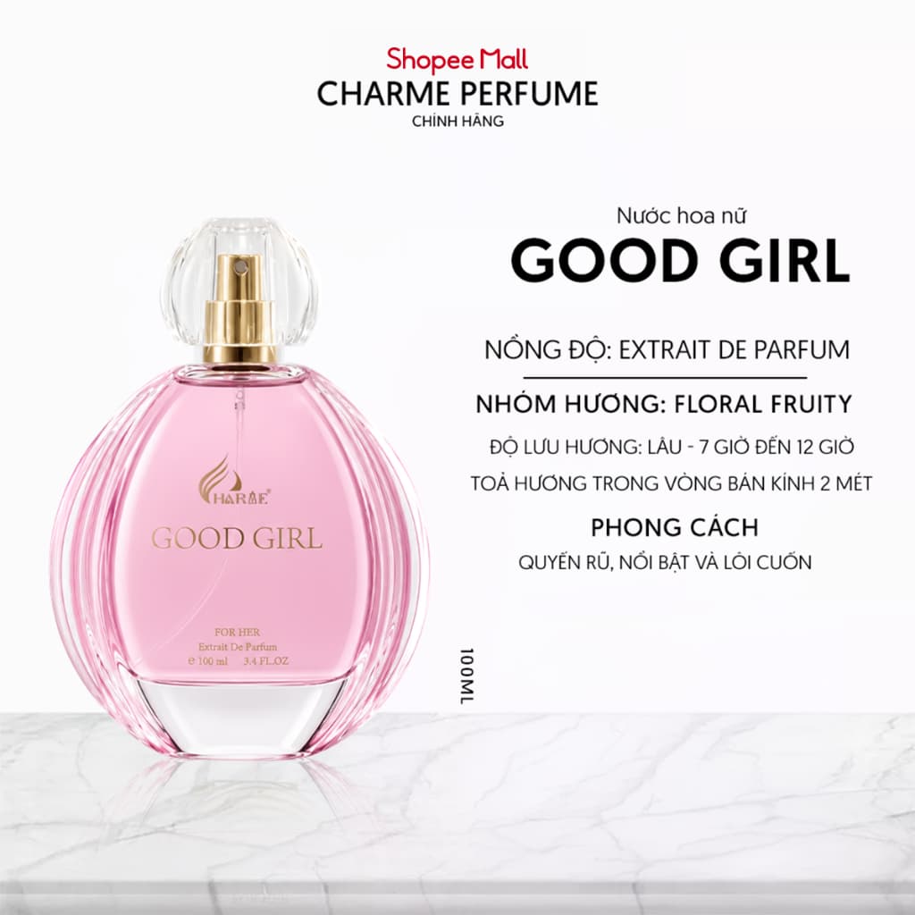 Nước Hoa Nữ Charme Good Girl 100ml Bản Mới, Ngọt Ngào, Quyến Rũ